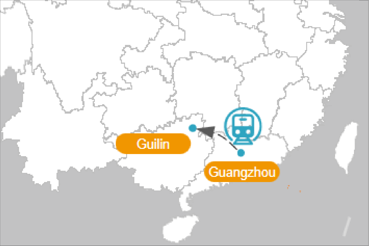 6-Day Guangzhou and Guilin Group Tour Map